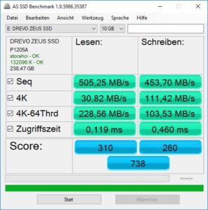 DREVO SSD Zeus AS SSD Benchmark
